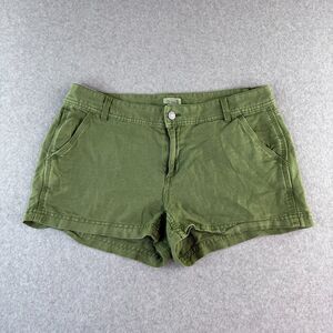 J.Crew Women's Green Linen Blend Safari Utility Retro Shorts Boho Lightweight 4